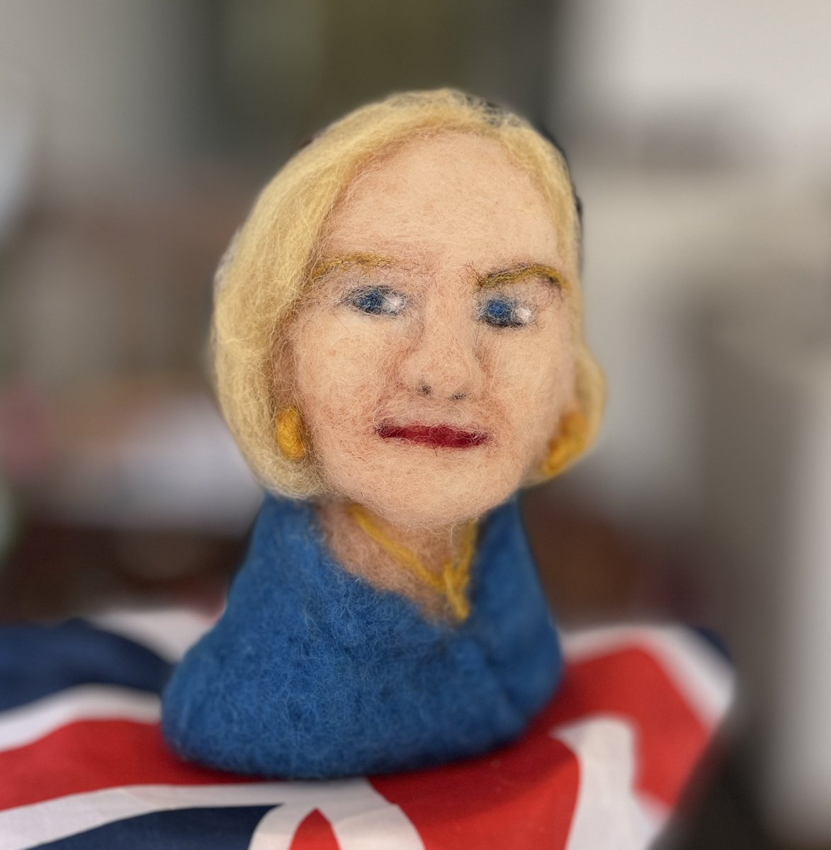 In Liz we Trust? Couldn’t resist having a stab at <a href="/trussliz/">Liz Truss</a> today!@JohnJCrace <a href="/CharloCornell/">Charlotte Cornell 🌹✍️</a> #toryleadership #knittedpoliticians #needlefeltersoftwitter