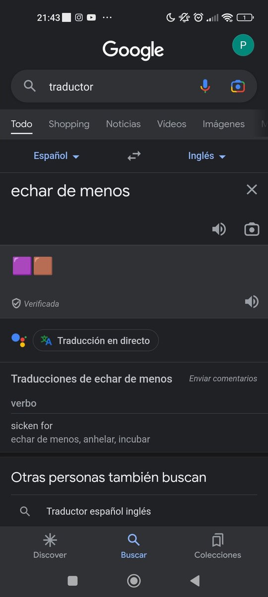 Definición de echar de menos