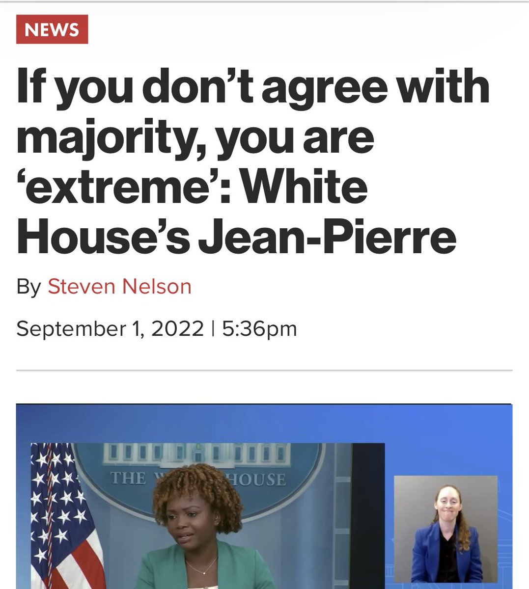 PushDemsLeft's tweet image. Biden’s press secretary inadvertently admits Biden is an extremist.