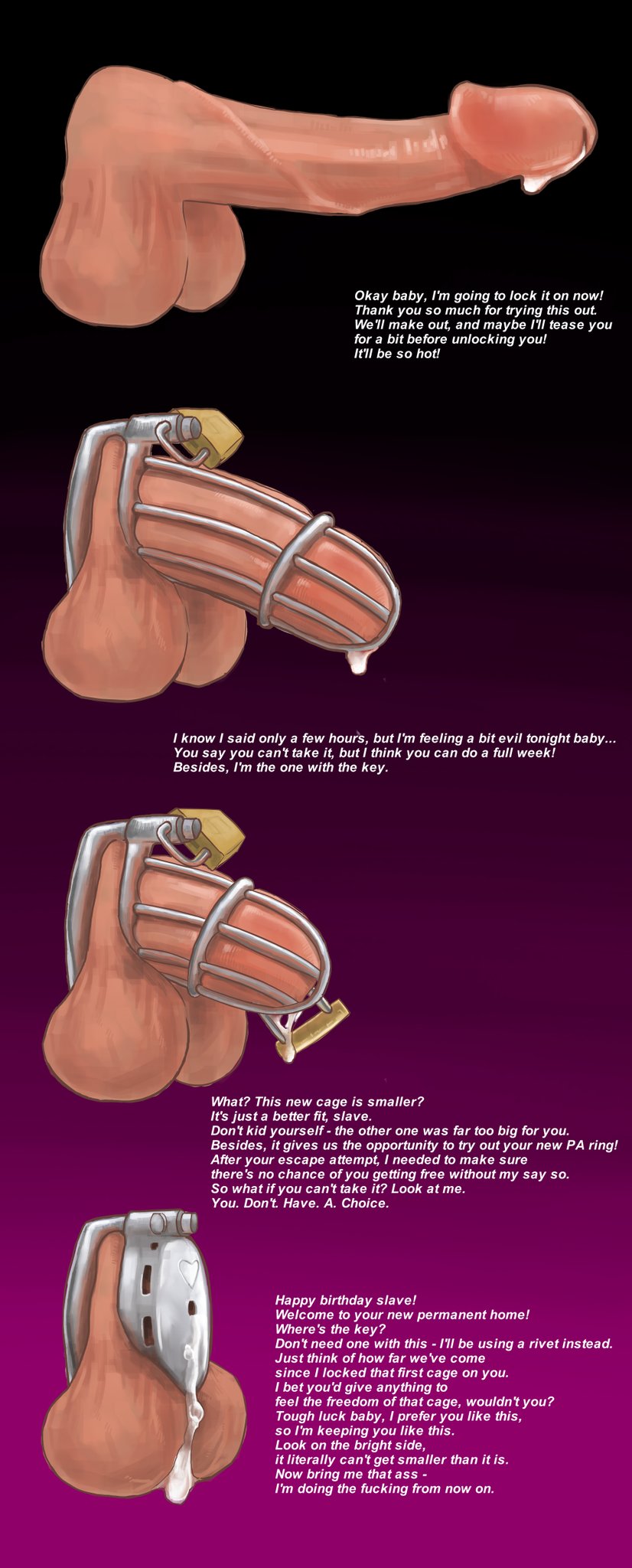 X 上的Novus：「The chastity process. You can never go back. #chastity  #PermanentChastity #bdsm #bondage #denial #femdom #sph #shrinking #hentai  t.coMkKIUt4VVG」  X