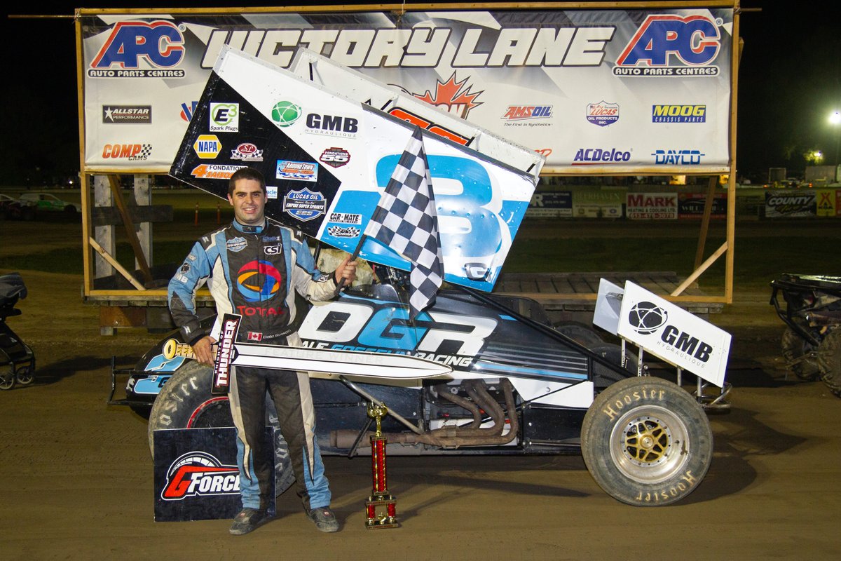 KoTSprints's tweet photo. Recap and statistical report from night one of the @BrightonSpdwy Labour Day Classic, where @DaleGosselin claimed his first @Pintysfoods #KnightsofThunder sword (photo credit - Rod Henderson/CanadianRacer): https://t.co/Hu6PEV2Ct4 https://t.co/gmyg3eNIhU