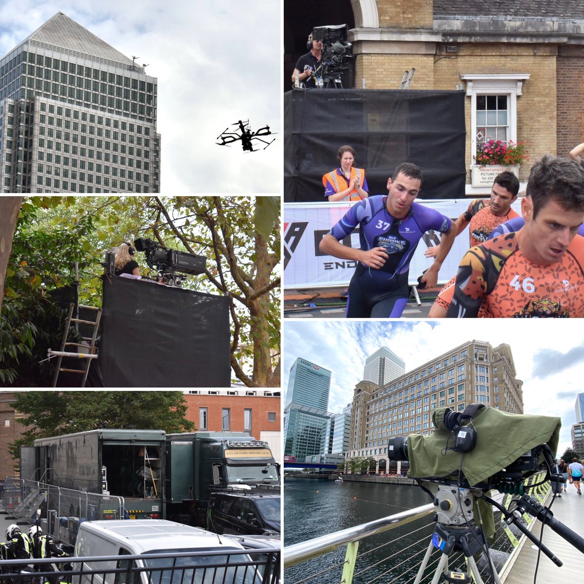 stevechalles's tweet photo. 2. First leg of 2022 Super League Triathlon at Canary Wharf in London - covered by @EMGLiveUK OB team with cameras on land, water, on the road & drone in the air, supported by @BroadcastRF links.
#outsidebroadcast #EMG #EMGLiveUK #BroadcastRF @SuperLeagueTri #SLTLondon https://t.co/qWpTuiLDjL