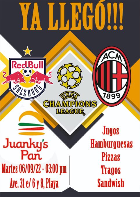 Milanista1899_'s tweet image. 👋 Hola, Milanistas en La Habana 🇨🇺
Estaremos este Martes en el JUANKY’S PAN para presenciar el debut de nuestro Milan en la #ChampionsLeague
¡Los esperamos! ❤️🖤
#SempreMilan