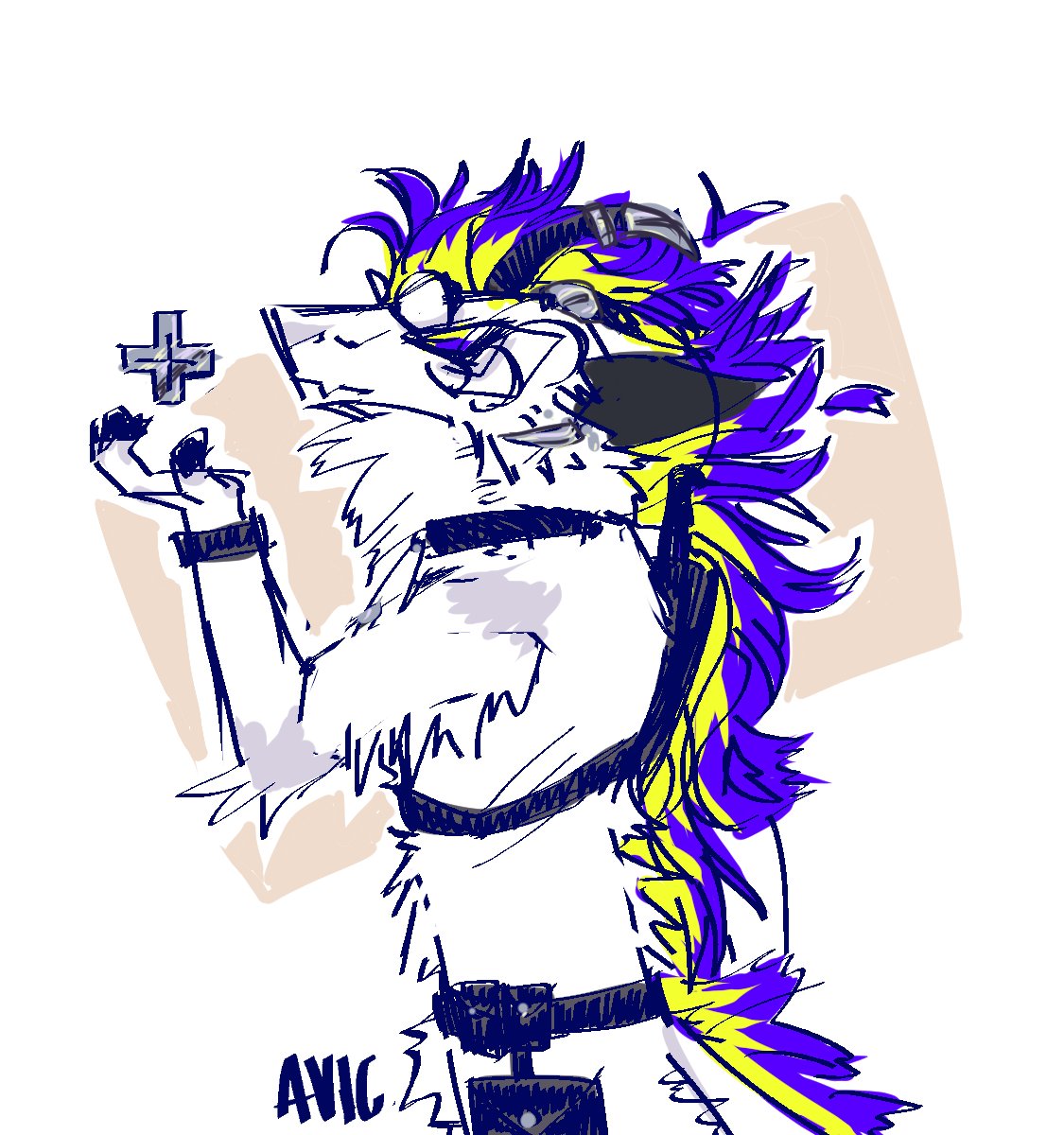 avics_animosity's tweet photo. Little doodle of my fursona because drawing on a tablet is so fun :3 https://t.co/aoQjLeZLcB