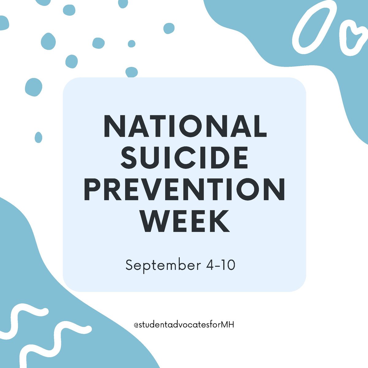 ochealth's tweet photo. For Suicide Prevention week Student Advocates for Mental Health will share resources to encourage conversation about this important topic. For info: https://t.co/AvkEmyLfbh #StudentAdvocatesforMentalHealth #TakeAction4MH #directingchange #OutOfTheDarkness #KnowTheSigns #BeThe1To https://t.co/vWxvclalaD