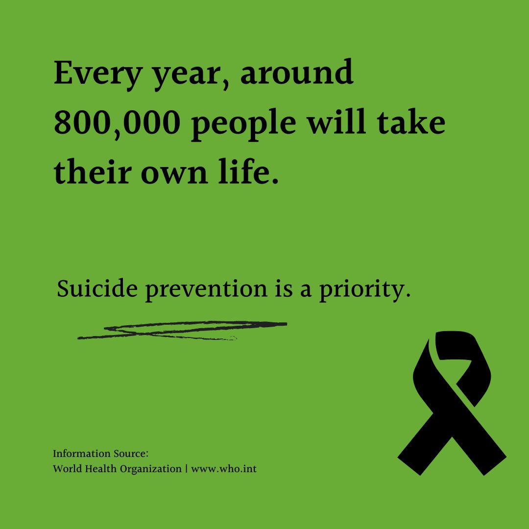 Suicide is a world crisis. This Monday through Sunday is Suicide Prevention Week. Take time to share resources and stories, as well as promote suicide prevention awareness. 💚

#worldsuicideprevention #suicideprevention #suicideawareness #mentalhealth #youmatter