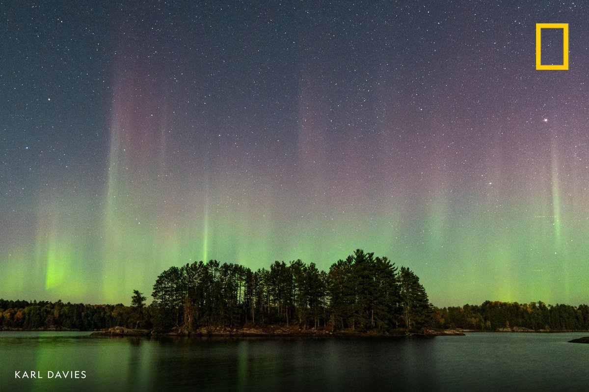 A view of the Northern Lights in Voyageurs National Park.