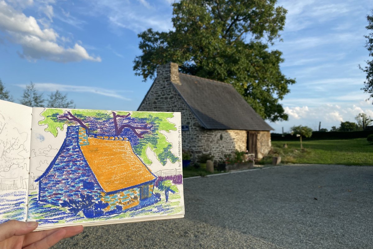 _anavila's tweet photo. Testing the colours. First day in Normandy.
#onedrawingaday #drawing #September #drawingseptember #France #summersketchbook https://t.co/3LuOMUhTSQ