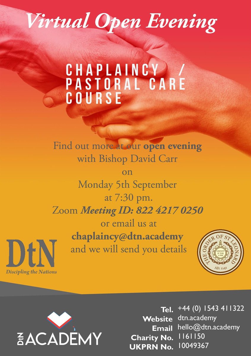 minimoggy's tweet photo. DtN &amp; OSL Chaplaincy Course starting this October. Join us for our open evening.
https://t.co/9VriupGTLT https://t.co/BJ1VoIme7n