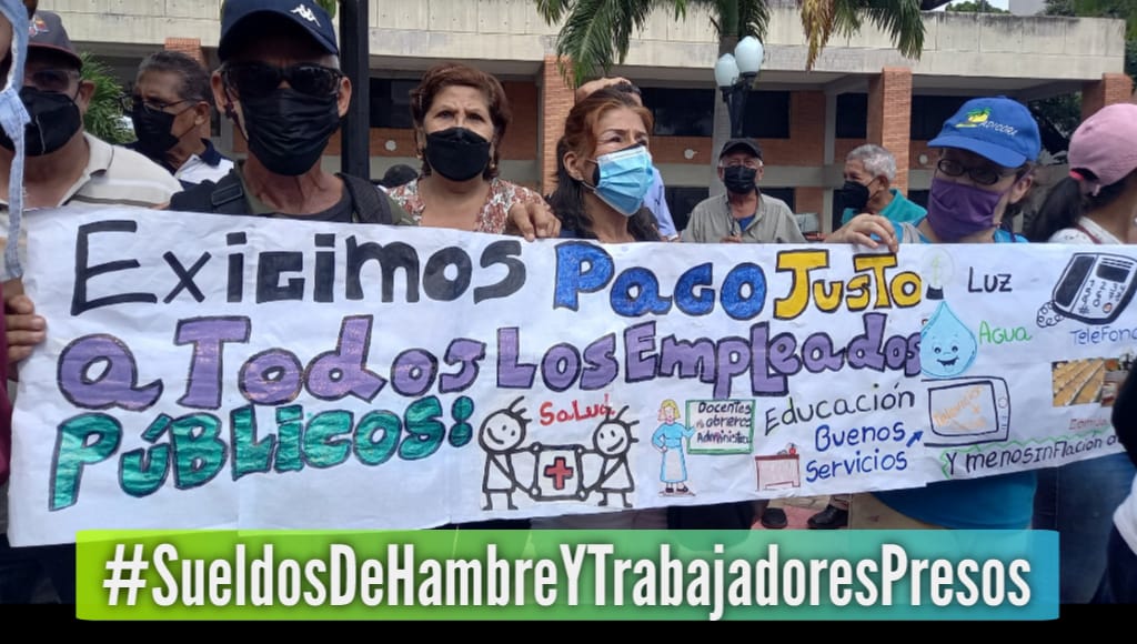Los venezolanos exigimos salarios justos y equitativos. No al empobrecimiento masivo y constante del pueblo. El régimen está implementando esta política y no podemos permitirlo. No más # SueldosDeHambreYTrabajadoresPresos por exigir nuestros derechos.