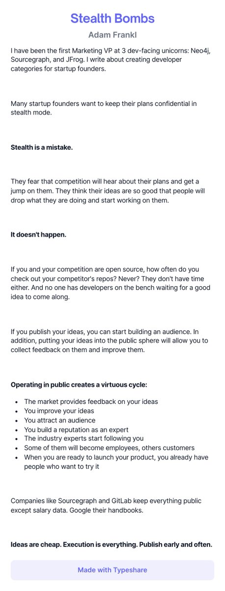 Publish early and often.