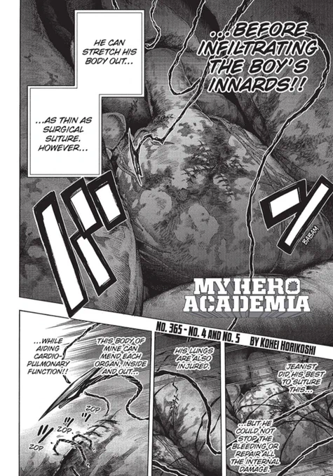 It hurts me to see it but at the same time it's a relief 😭. Btw the art is worth admiring 🧡 Edgeshot, Jeanist my heroes. Give him back! 💥 #MHA365 #BNHA365 