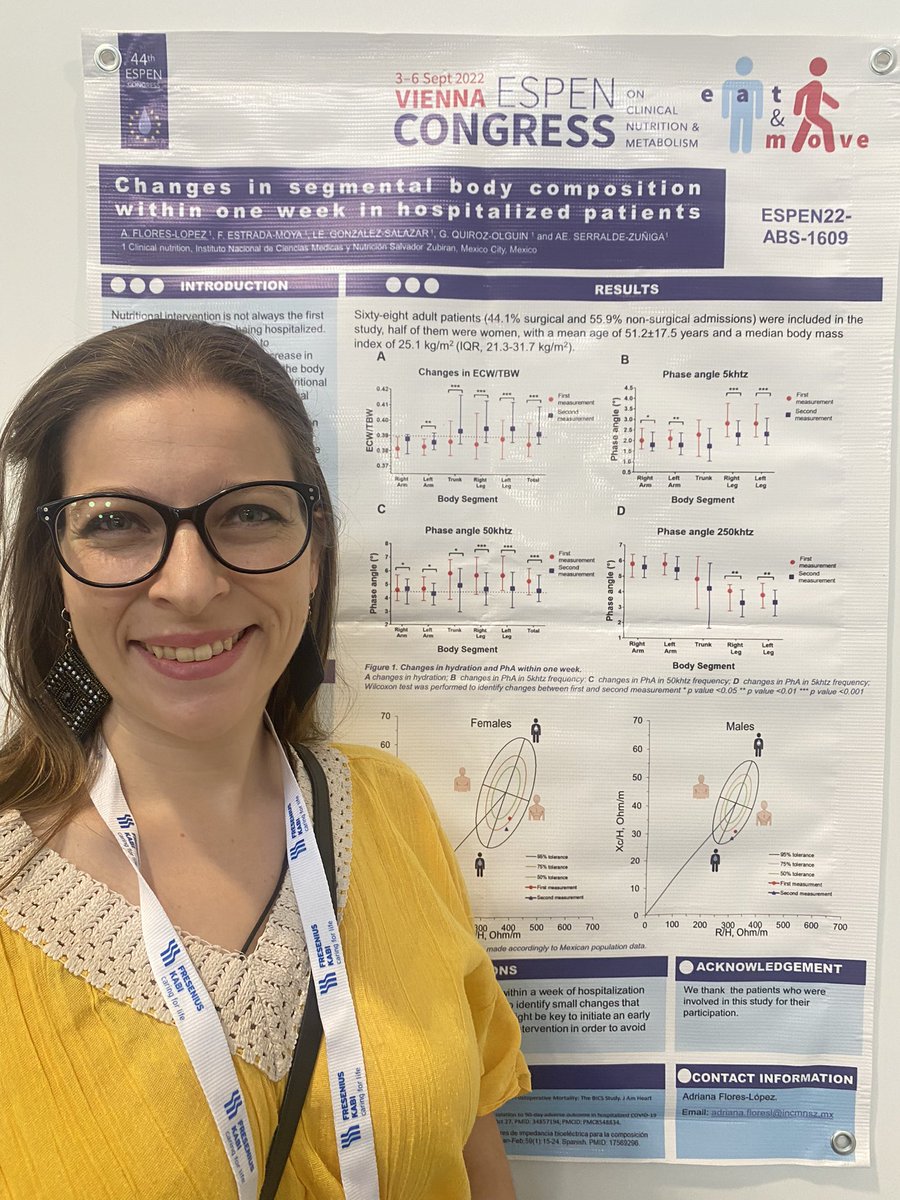 KiGabys's tweet photo. Super feliz. El día de hoy, presentamos tres trabajos de mi equipo de trabajo en México. Dos presentaciones de cartel y una presentación oral ganadora del travel award en el Congreso de Nutrición y Metabolismo de la @ESPENorg  en Vienna. #ESPEN2022 https://t.co/ThYX5kj4x6