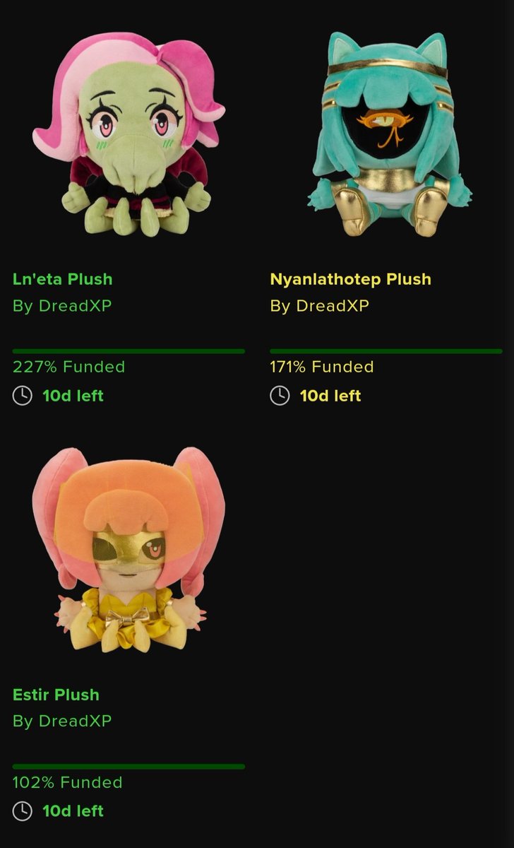 ChromatoseDev's tweet photo. All three plushies funded!!
That means that all pre-orders from this point on are guaranteed!  They're only around for 10 more days, so if you want one, don't miss out! https://t.co/uEHgQTr3pe