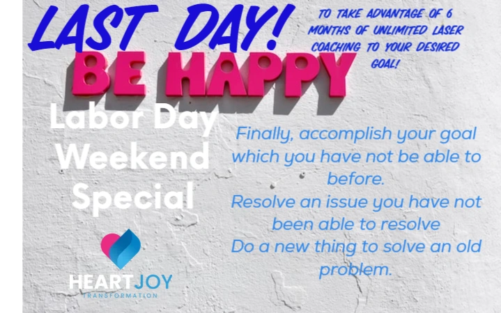 HeartJoyCoach's tweet image. Less than 12 hours left to Accomplish your GOAL! With your 6 months of Unlimited Coaching to LASER-FOCUS on your Desired Success..

#lastchanceforunlimitedcoaching #achievemygoal #resolvemyissue #createmywinwinsolution #createmydesired success #finallyachievemygoal