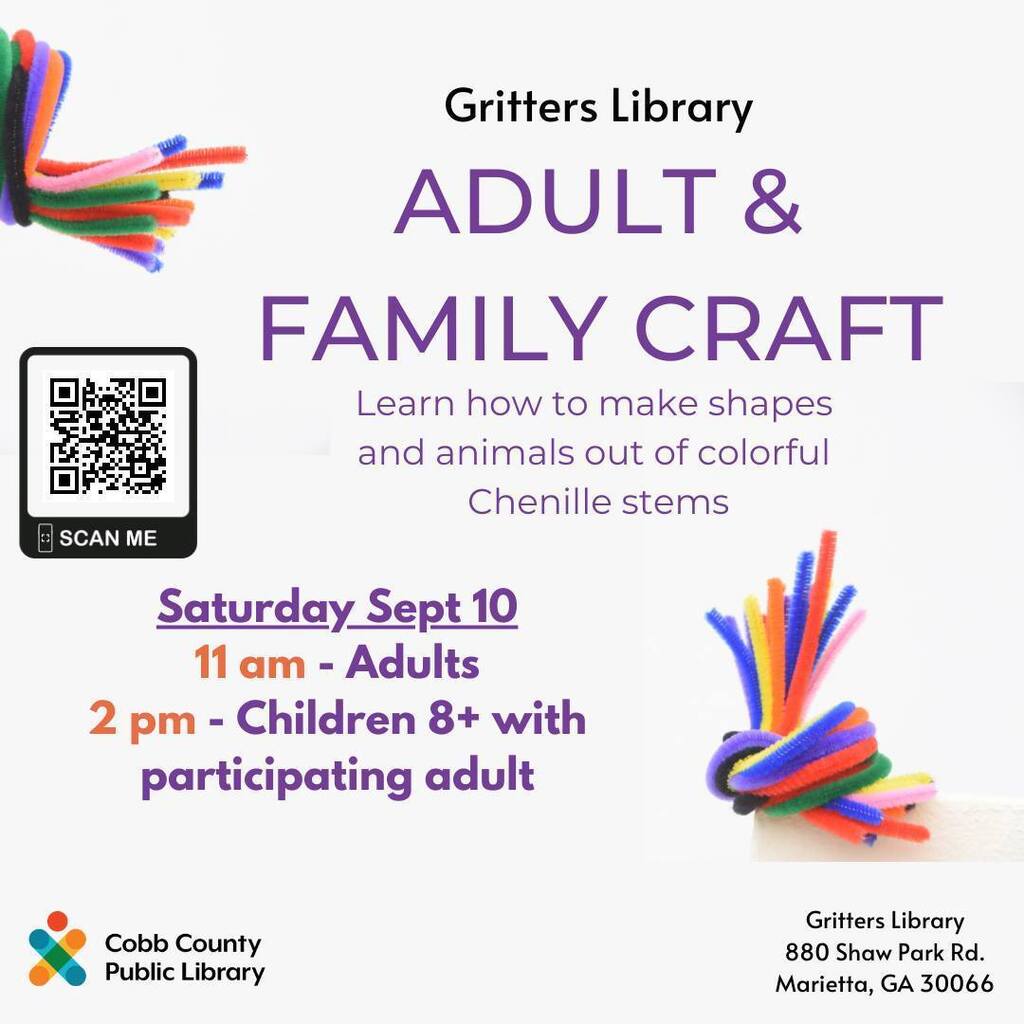 cobblibrary's tweet photo. Learn how to create shapes and animals using colorful pipe cleaners! Bring your own pipe cleaners/chenille stems in a variety of colors. A limited quantity will be provided. Register at https://t.co/9lRZeD8TUL (link in bio)
.
#GrittersLibrary | Saturd… https://t.co/iZcwyLegBX https://t.co/7AaRtHSD3Y