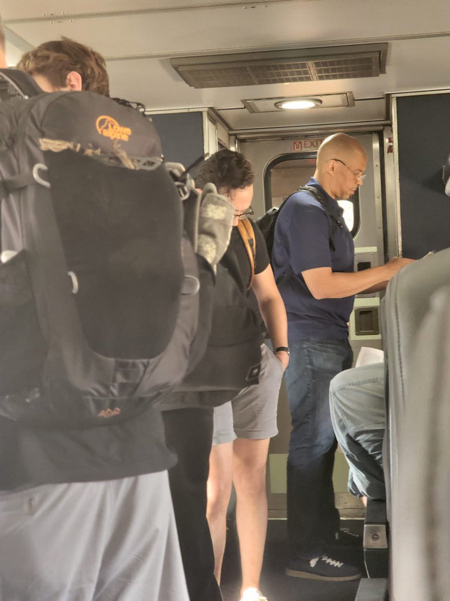 PriyaNotPrius's tweet photo. Mum just had a full on freak out seeing  @SenBooker on the train in DC! Jaya is bummed she missed a photo op but thrilled to see her Grandma is STILL blushing…and this woman does not blush ever YALL. https://t.co/uYKAYpvy2i