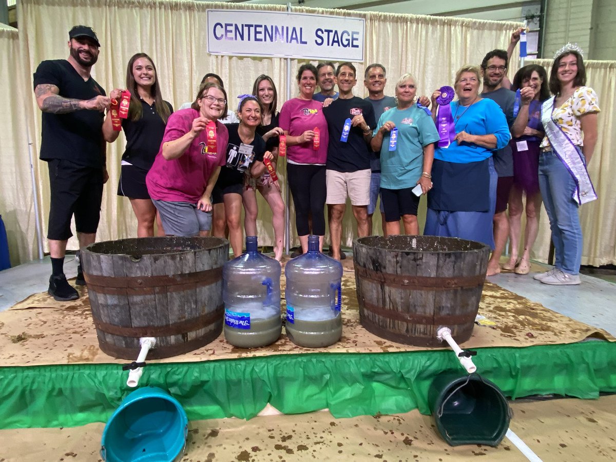 PriscillaPosts's tweet photo. The @AtownFair Grape Stomp Contest was a hit!! @AllentownCityPA Mayor @matthewtuerk &amp; I started it off.😂🍇 S/o to the media team @TheRealSelenaJ, @kirakradio, Mandy, Mike &amp; Steph from @B104 &amp; Coach Dominic! We got second but still ~crushed it~! Congrats Movers &amp; Shakers! @69News https://t.co/PPd49OAu5r