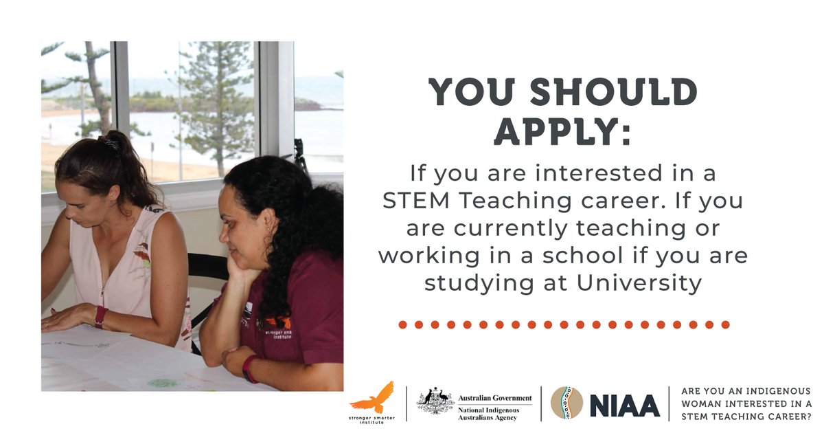 StrongerSmarter's tweet photo. There's still time to apply for the Teachers of STEM Initiative (ToSI). The panel will read all written applications and be in touch soon!
APPLY NOW: https://t.co/KB4i78NxpA
@indigenous_gov #ToSI #TeachersofSTEMInitiative #STEMTeachers #WomeninSTEM https://t.co/wzFdGnRO8n