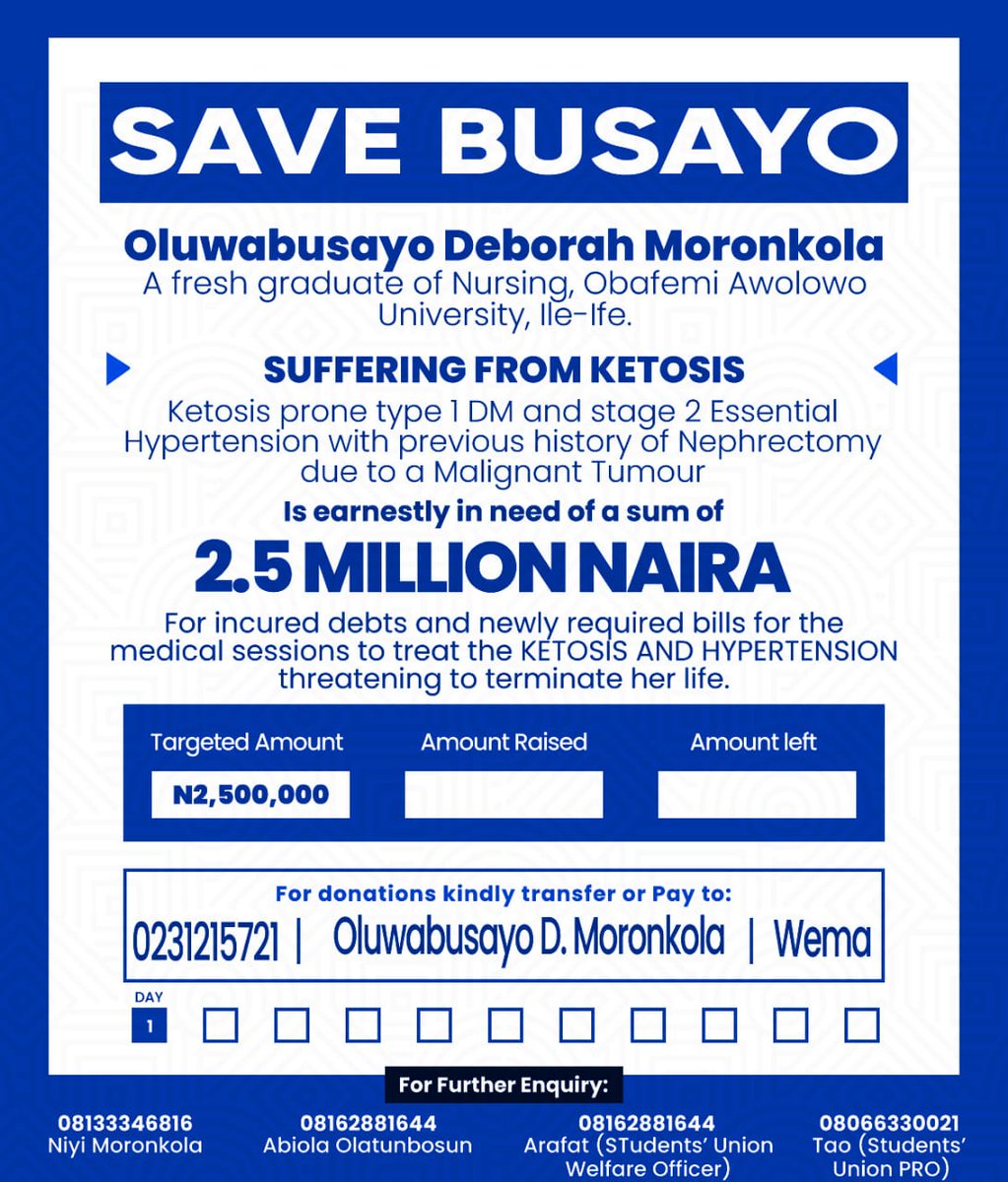GreatIfe_SU's tweet photo. #SaveBusayo
#OAUTwitter https://t.co/a8Y666hvdx
