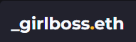 LeX_Royale's tweet photo. I looking to find a GirlBoss deserving of _girlboss.eth
help me find her @ens_kit @UnderscoreENS @ensexpert @zerozerocoins 
 
#NFT #WomaninNFTs #GirlPower #GirlBoss #ETH #ENS #ensdomainsforsale #ensdomain #ENScommunity #EnsMaxis #underscoreENS https://t.co/KwJeQJC0QB