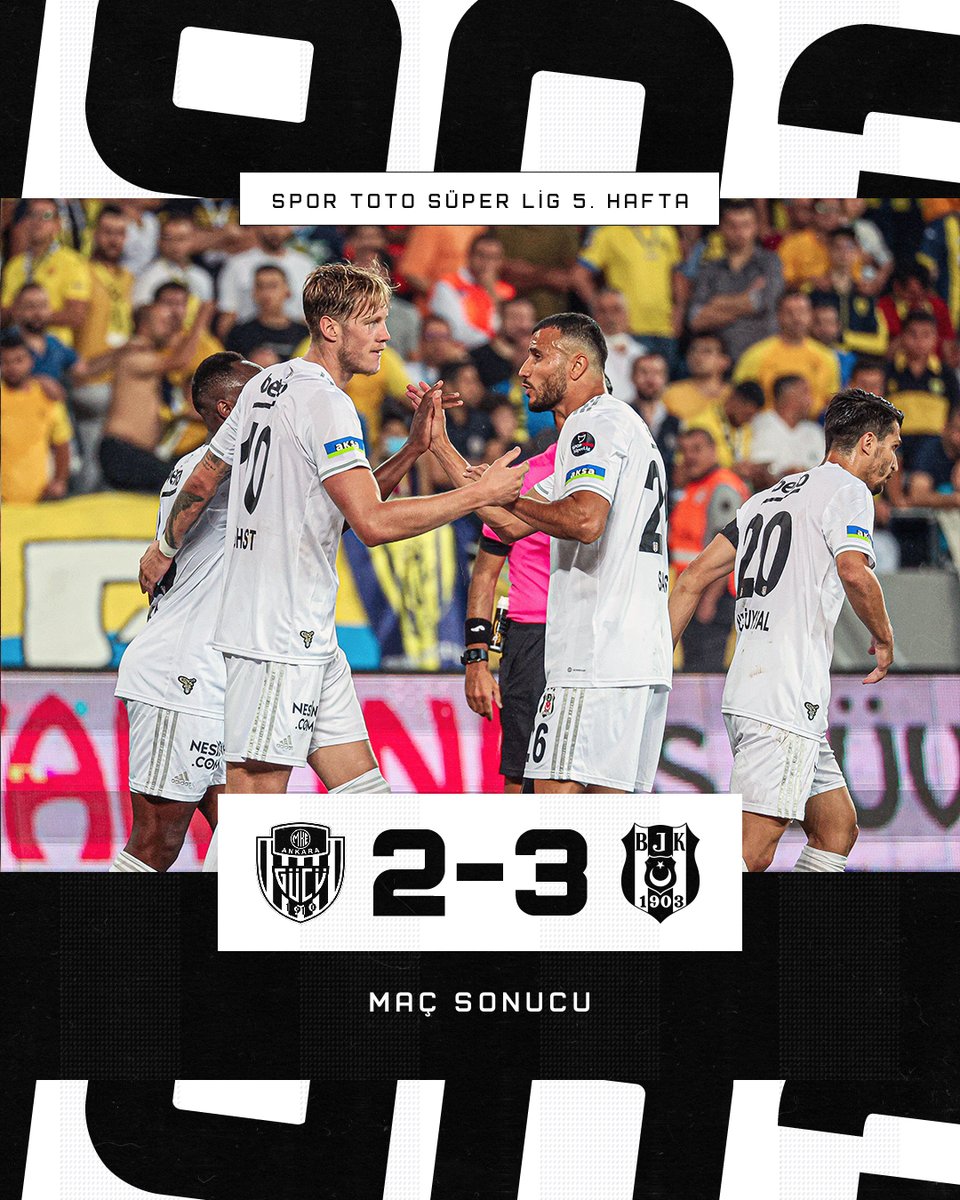 MKE Ankaragücü'nü deplasmanda 3-2 mağlup ediyoruz. 😎💪

#BJK