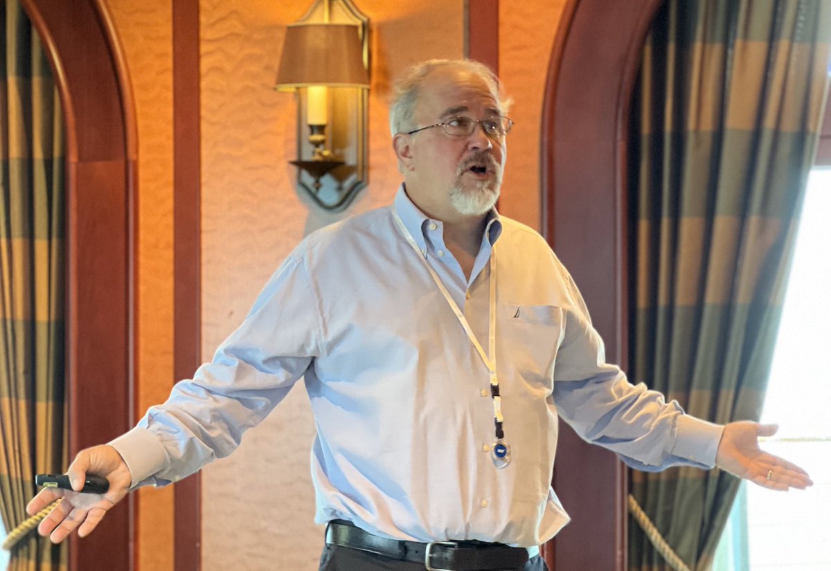 Today is our #conferenceatsea aboard the #CrownPrincess <a href="/PrincessCruises/">Princess Cruises</a> <a href="/DLGenealogist/">David Allen Lambert</a> has been completely entertaining, as usual, and is teaching our group all about military records so far today.