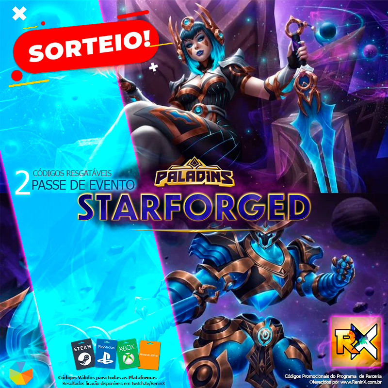 Oportunidade na área: CONCORRA agora a 2 CÓDIGOS PROMOCIONAIS do novo PASSE DE EVENTO STARFORGED válidos para todas as plataformas! 

🔷 TOTALMENTE de graça!🔷

⭐️ Participe em: gleam.io/zAsQ2/paladins…