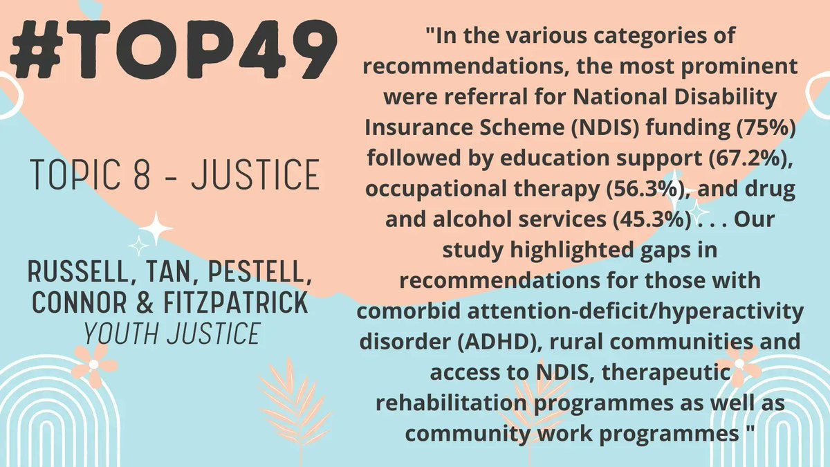 NOFASDAustralia's tweet photo. #Top49 Topic 8: Russell et al reviewed recommendations from comprehensive #FASD assessment conducted by Patches Paediatrics in Western Australia and found further support referrals are needed. 
More at: https://t.co/UIDlW0KH2W @CanFASD #FASDknowledge https://t.co/ETE3uEsJnp