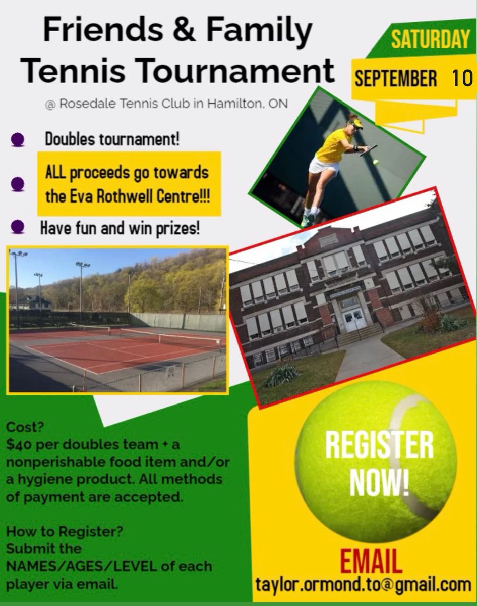 Want to relive some of Serena’s passion on the court? Want to support a local charity? Come down to Rosedale Tennis Club (Gage Park) on Sept 10 for some fun. We are still accepting teams. <a href="/keaninloomis/">Keanin Loomis</a>  you in?
