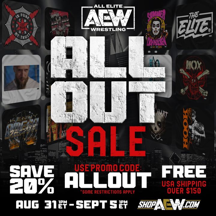 OneHourTees's tweet photo. @AEW's All Out Sale Is Going Strong: SAVE 20% AT https://t.co/AmhcM3q0Wt
20% OFF + FREE USA Shipping On Orders Over $150 | USE PROMO CODE: ALLOUT | Sale Ends MON, 9/5, 1PM ET
#ShopAEWSale #ALLOUTSALE #Save20Percent https://t.co/BW19EhBjTI