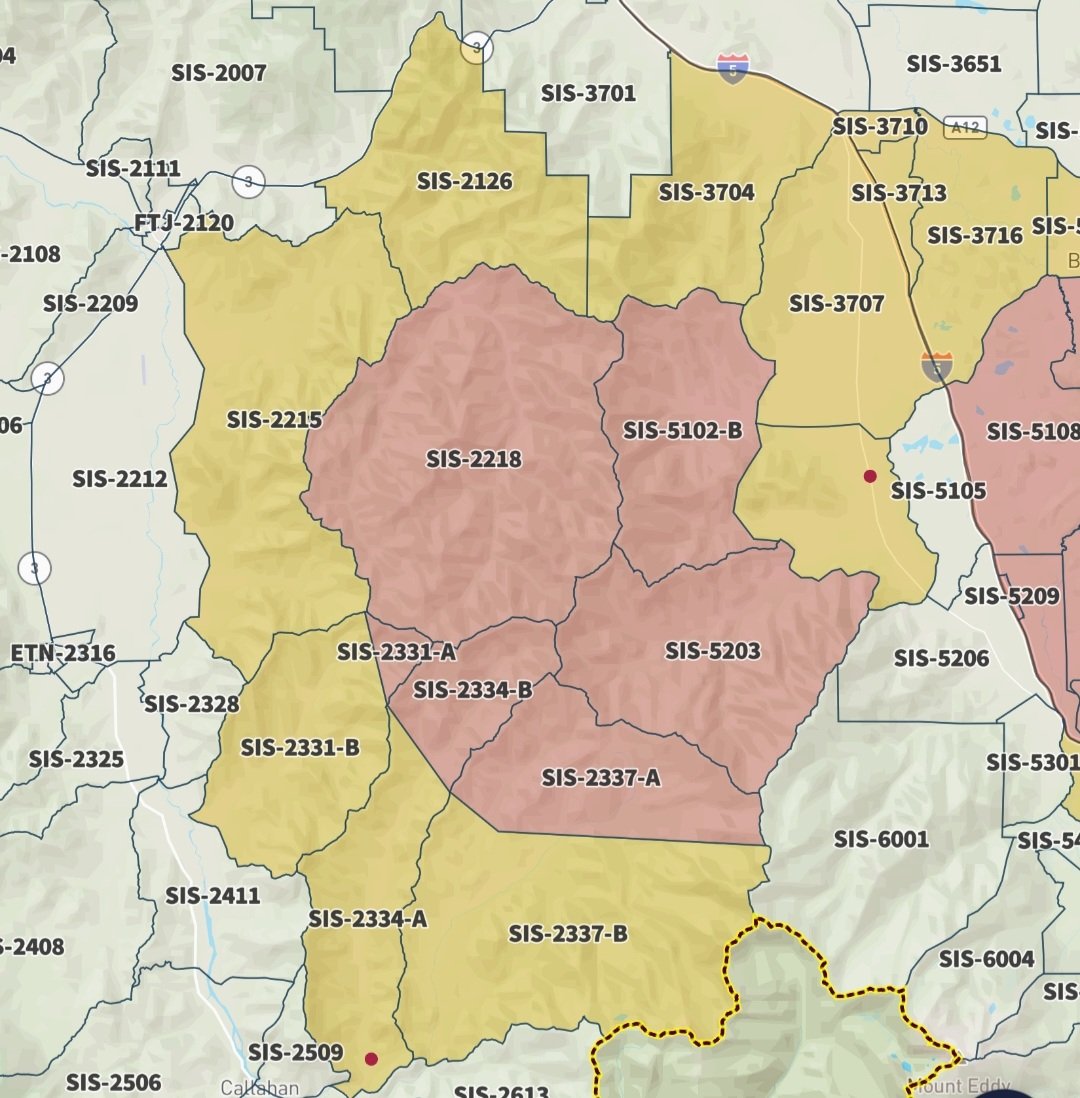 #MountainFire #SiskiyouCounty #California - New evacuation ORDERS
and split zones

Find your evacuation status >
community.zonehaven.com/?latlon=41.506…