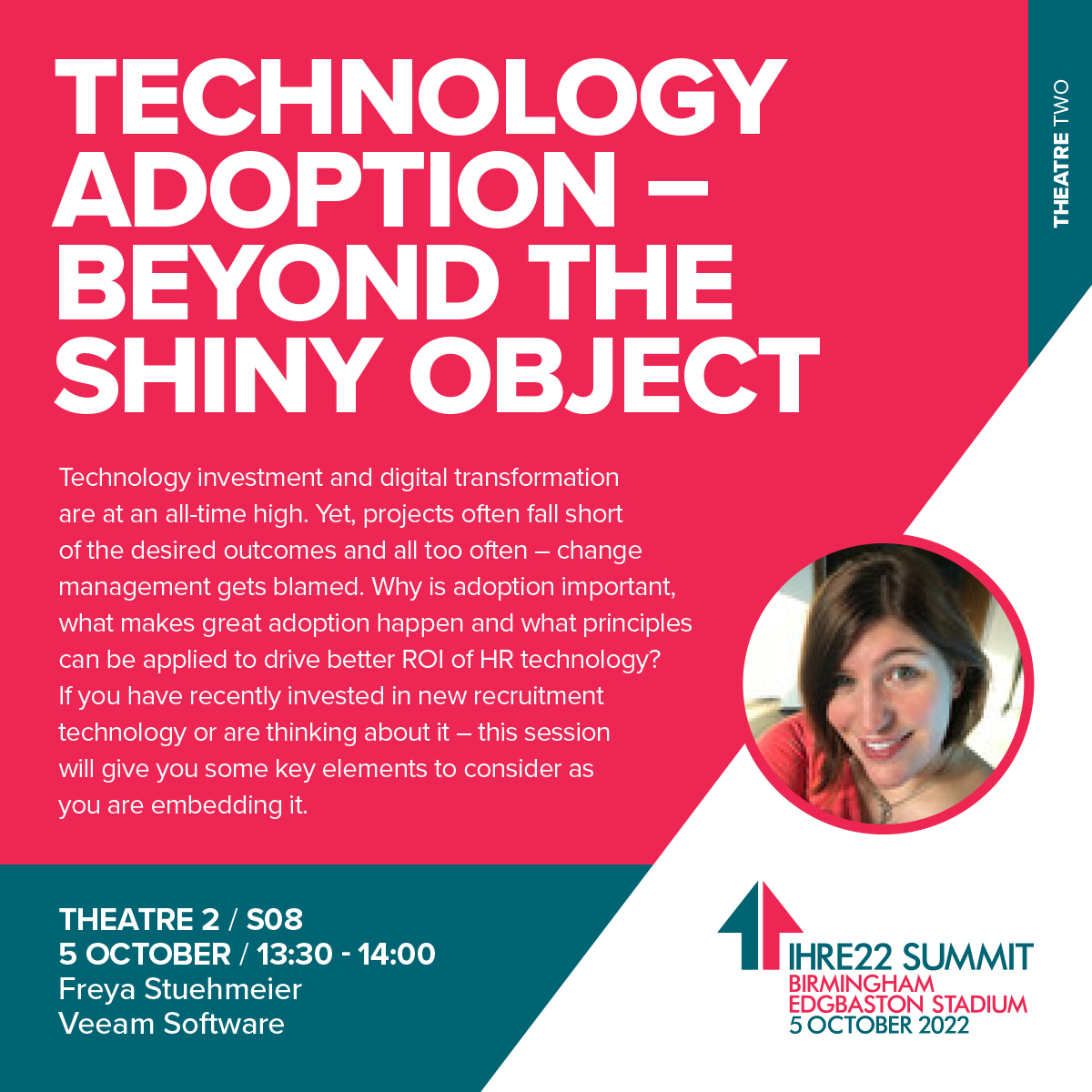 InHouseRecExpo's tweet image. Technology adoption – beyond the shiny object @ Freya Stuehmeier #techadoption #shinytech #IHRE22Summit Register: ihre22.tvcc.io/register
