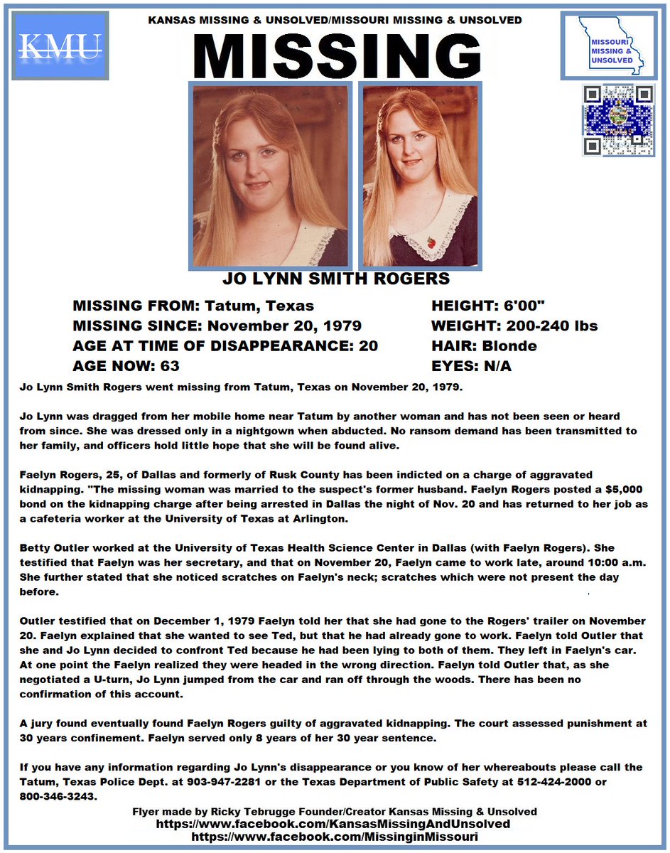 KansasMissing's tweet photo. #Update #MissingPerson #Missing PLEASE SHARE/PRINT/POST!!! MISSING FROM TATUM, TEXAS!!! AGE HAS BEEN UPDATED #TexasMissing #MissinginTexas https://t.co/3SKOuHo9G8