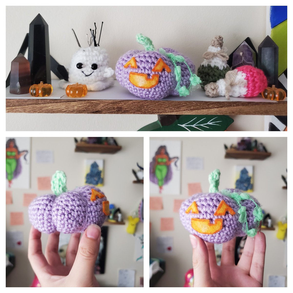 Pastel pumpkin / Jack o lantern crochet plush!! Coming soon :)