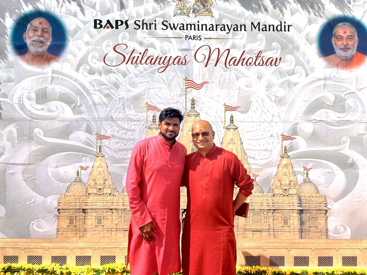 BMaharaja's tweet photo. Honored to be invited to participate at the Shilanyas Mahotsav of Shri Swaminarayan Temple in France. 

Looking forward to singing Bhajans at @BAPSParis with my mother @BatoolBegam Ji &amp; @BassantGypsies.

@BAPS strives to care for the world through spirituality &amp; social services. https://t.co/X5yU73Gt05