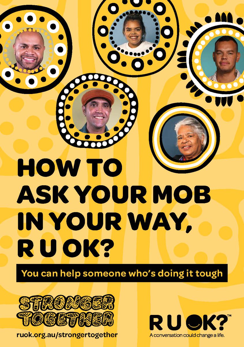 3KND's tweet photo. RU OK Day is coming up on Thursday the 8th of September. We all know though, that every day is a day we should ask RU OK?
How do you check in on your mob, friends, colleagues?
Check out this great resource for ways in which you could ask someone you know and love, RU OK?
#ruok https://t.co/obeNpuno9f