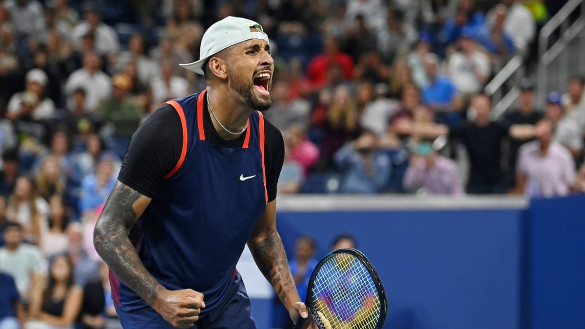 josemorgado's tweet photo. Statement.

Nick Kyrgios plays a fantastic match (+50 winners) to beat the world number #1 and defending champion Daniil Medvedev 7-6(11), 3-6, 6-3, 6-2 to reach the QFs of the #USOpen for the first time.

4th career Grand Slam QF 
Playing the best tennis of his life https://t.co/22ui1Waxlo