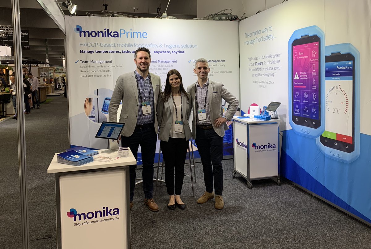 Monika_APAC's tweet photo. We're ready for you #finefoodaustralia 2022! Come + meet Paul Gamble, Vicki Konstas + William Gatzonis from Monika at stand M30 + discover more about one of the Asia-Pacific's leading digital #foodsafety systemsπ
#foodservice #foodretail #Monika #monikaprime #haccp #iso22000 https://t.co/DUo0kCW9xH