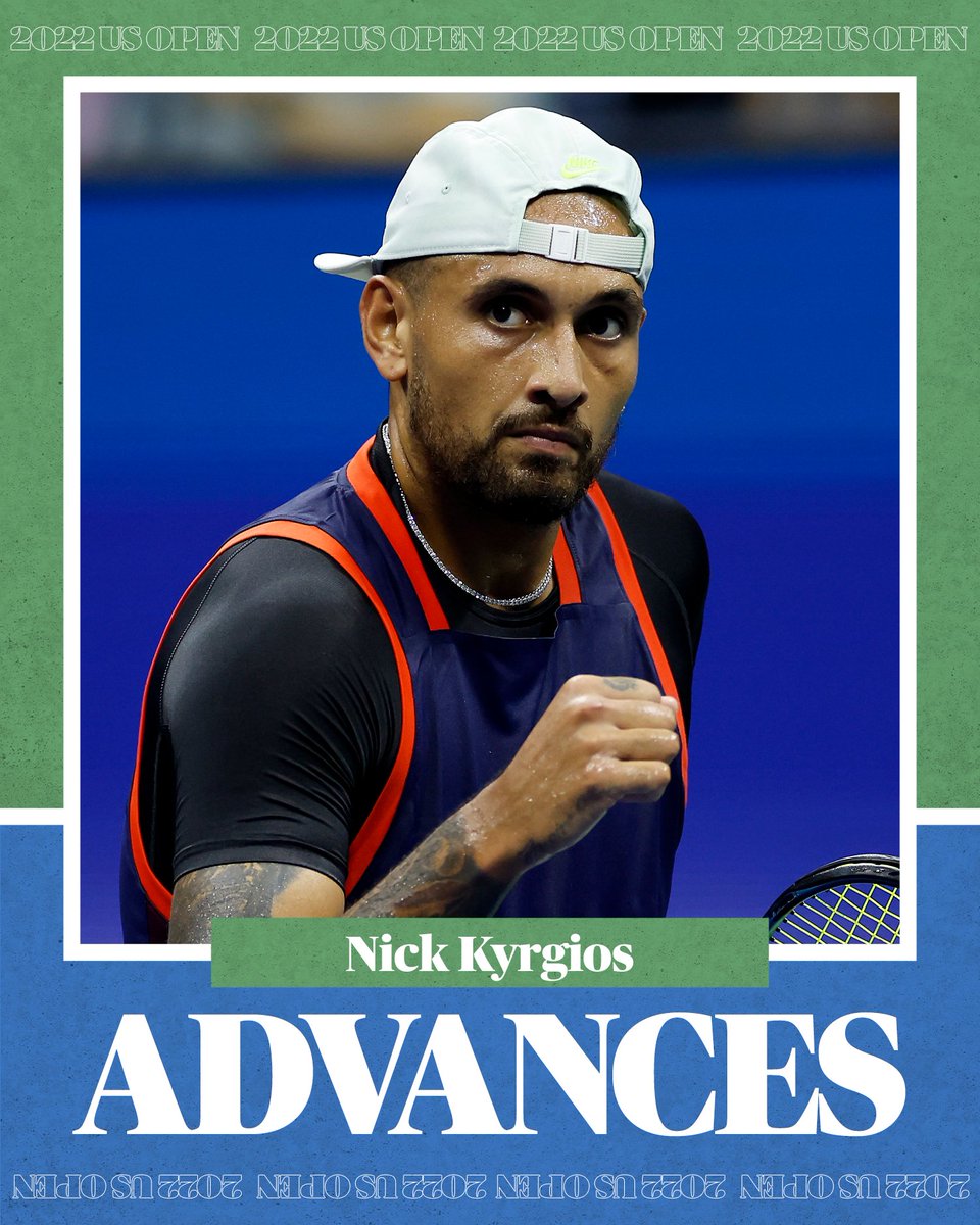 ESPN (@espn) on Twitter photo NICK KYRGIOS BEATS WORLD NO. 1 DANIIL MEDVEDEV TO MOVE ON TO THE US OPEN QUARTERFINALSβΌοΈ
<a href="/NickKyrgios/">Nicholas Kyrgios</a> | #USOpen NICK KYRGIOS BEATS WORLD NO. 1 DANIIL MEDVEDEV TO MOVE ON TO THE US OPEN QUARTERFINALSβΌοΈ
<a href="/NickKyrgios/">Nicholas Kyrgios</a> | #USOpen