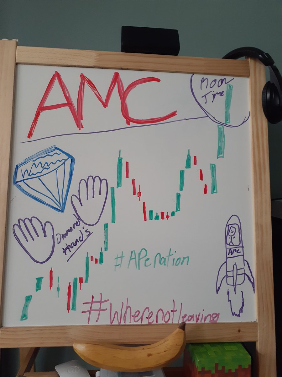 digiorgio1115's tweet photo. Kids made me that on the dry erase board. Made me smile ear to ear. AMC to the fockin  MOoN. @CEOAdam #amc #APE https://t.co/fJJUjNeXia