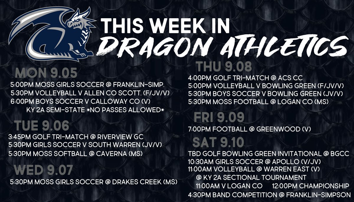 WCAthleticDept's tweet photo. This week in Dragon Athletics.

@WC_Dragons @WCVolleyballFam @WCLadyDragons1 @WCDragon_Soccer https://t.co/fXkuSRx7Ia