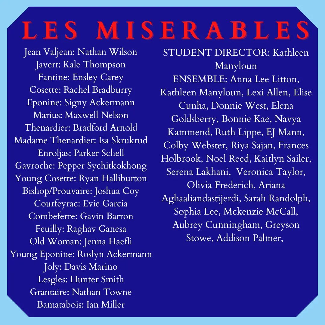 GHSTheatre1574's tweet photo. Do YOU hear the people sing?!?!Come see this wonderful cast in our production of Les Miserables on October 21st-24th!! More information to come!  
#gcisdfinearts #grapevine #gcisd #mustangnation @Grapevine_HS https://t.co/FCJOidXVXh