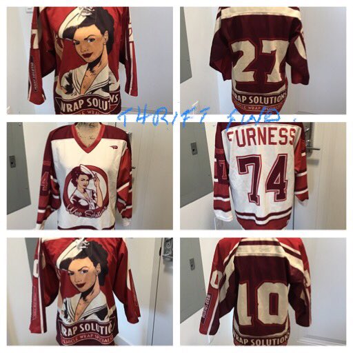 MalaikaDel's tweet photo. During my visit to the thrift store, I came across these wonderful youth hockey jerseys for @WrapSolutions by @DangleSports &amp; @poptopssports. Thought of sharing these great memorable pieces. I enjoy thrifting &amp; reselling on Poshmark. https://t.co/fHUIGo5JhM. Happy Labor Day! https://t.co/wrTLmSXZXt