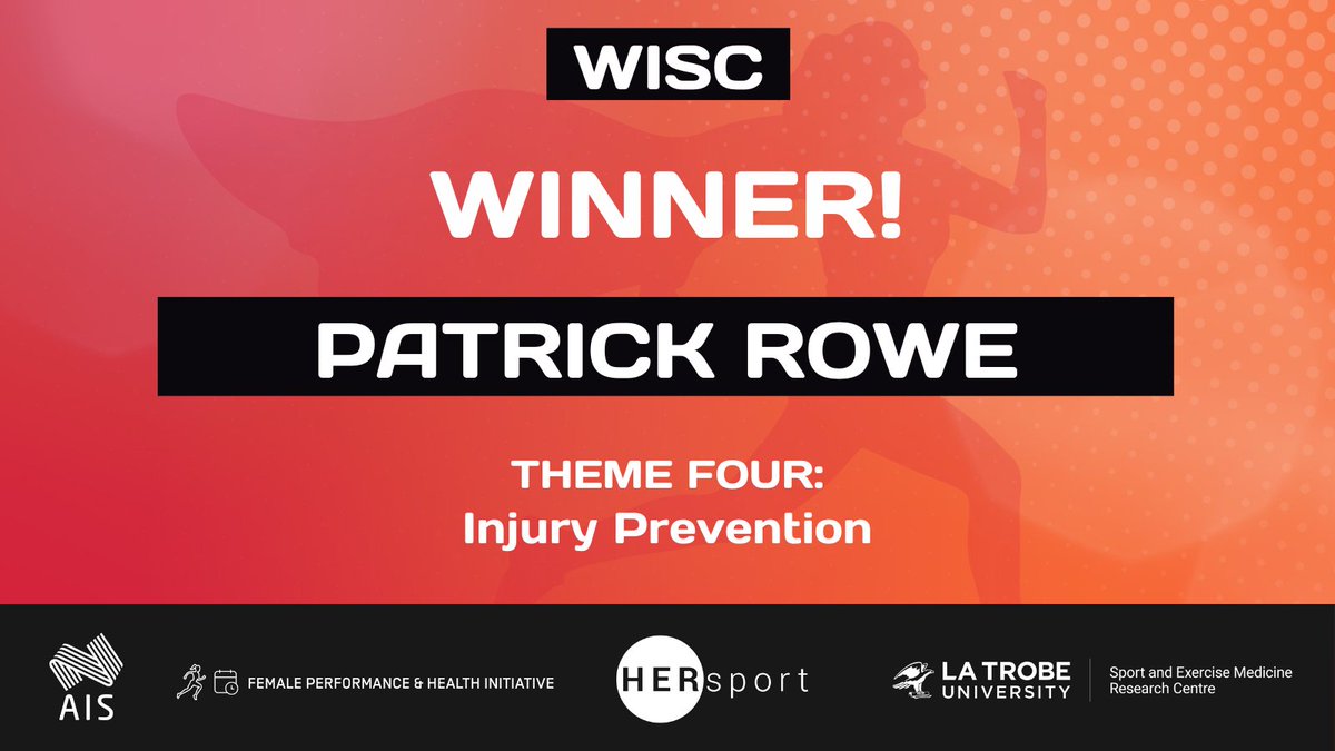 WISCongress's tweet image. WISC22: @patrickrowe94 is the winner of Theme 4: Injury Prevention at @WISCongress 

Kudos Patrick 👏

A huge thank you to the @AFL Physiotherapists Association for sponsoring this award!

#WISC22 #Womeninsport