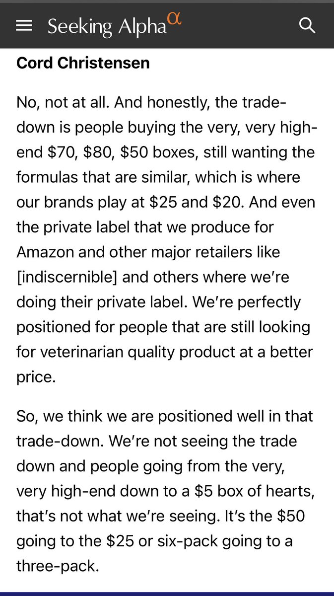 RoyMilanS's tweet photo. @r_saler @SmallCapKing2 That’s why on the earnings call they reduced 2022 FCF from $40-$50M to $30-$40M citing rising interest. I think the stock recovers when year over year CPI starts collapsing against better comps. Below is the CEO on how the macro is creating a trade down that will increase margins https://t.co/zkzqOHcQOR