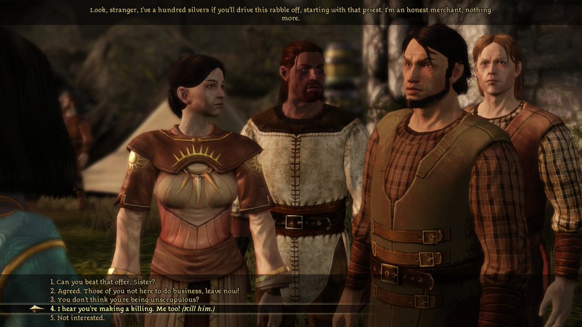 lionslavellan's tweet photo. "i hear you're making a killing! me too. (kill him)" remains one of the funniest things in dragon age https://t.co/wZxQDJMtHH