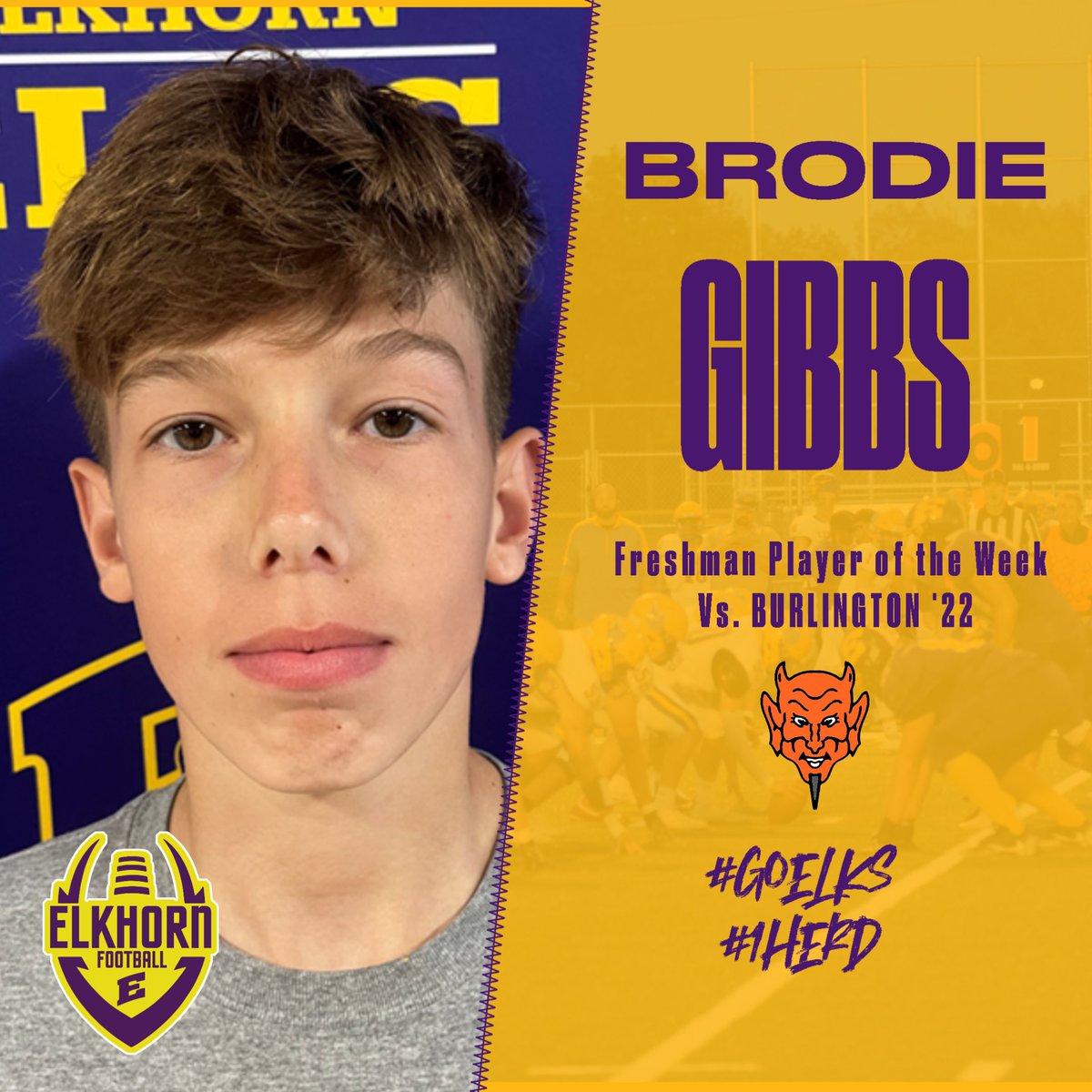 ElkhornFB1HERD's tweet photo. Freshman POTW, SCOUT POTW, and Special Teams POTW for Week #3
#goelks #1HERD https://t.co/Wfh8x7MTb8