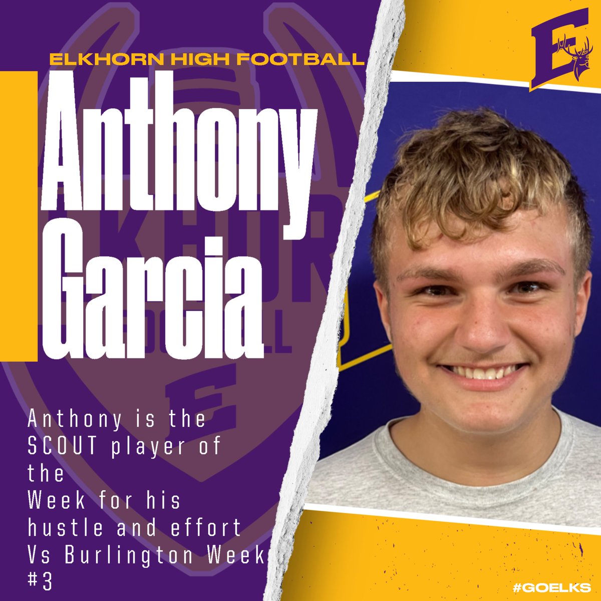 ElkhornFB1HERD's tweet photo. Freshman POTW, SCOUT POTW, and Special Teams POTW for Week #3
#goelks #1HERD https://t.co/Wfh8x7MTb8