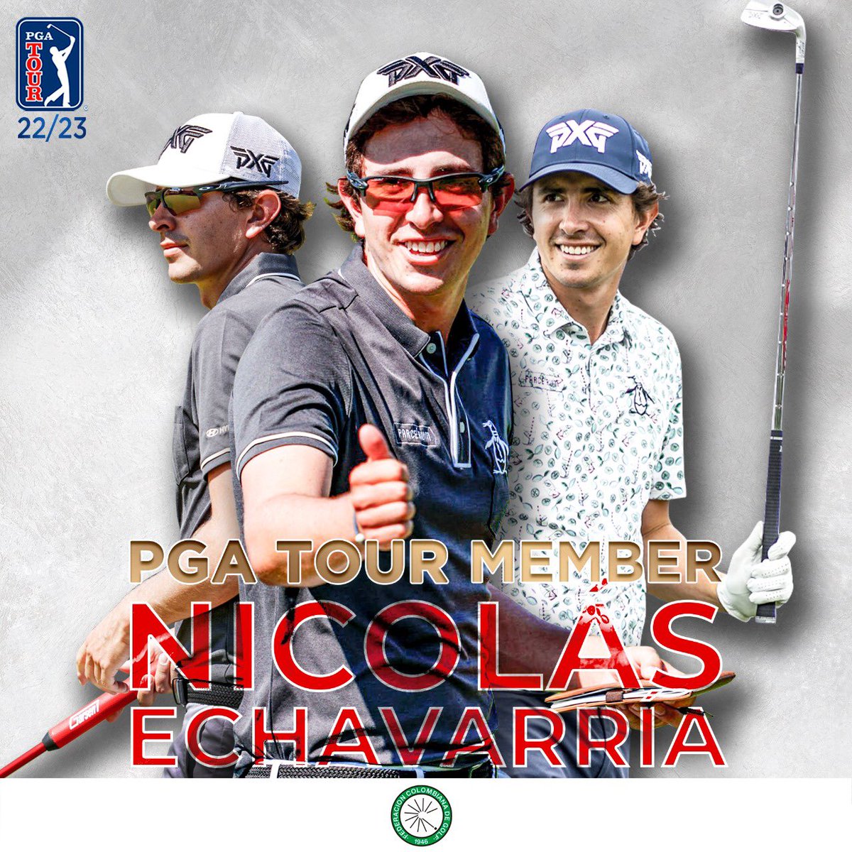 ¡Misión cumplida✅!

¡Nicolás Echavarría🇨🇴 selló su tiquete rumbo al PGA Tour🪪⛳️! 

Será el cuarto colombiano en llegar al máximo circuito con membresía, siguiendo los pasos de Eduardo Herrera🇨🇴, Camilo Villegas🇨🇴 y Juan Sebastián Muñoz🇨🇴.

¡FELICITACIONES, ‘NICO’!